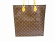 Photo2: LOUIS VUITTON Monogram Leather Brown Hand Bag Tote Bag Sac Plat #5932