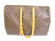 Photo2: LOUIS VUITTON Monogram Leather Brown Tote&Shopers Bag Flanerie 50 #5934