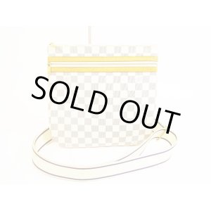 Photo: LOUIS VUITTON Azur Leather White Cross-body Bag Pohette Bosphore #5938