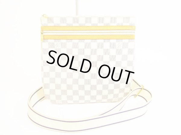 Photo1: LOUIS VUITTON Azur Leather White Cross-body Bag Pohette Bosphore #5938