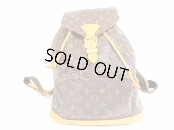 Photo1: LOUIS VUITTON Monogram Leather Brown Backpack Bag Montsouris GM #5944