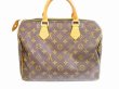 Photo2: LOUIS VUITTON Monogram Leather Brown Hand Bag Purse Speedy30 #5950