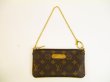 Photo1: LOUIS VUITTON Monogram Leather Brown Pouch Pochette Mira MM #5958