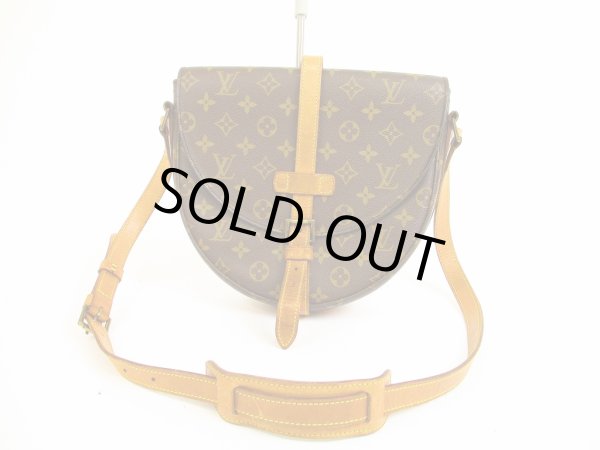 Photo1: LOUIS VUITTON Monogram Leather Brown Cross-body Bag Chantilly GM #5964