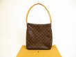 Photo1: LOUIS VUITTON Monogram Leather Brown Shoulder Bag Purse Looping GM #5972