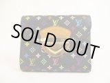 Photo: LOUIS VUITTON Multicolor Black Leather Tri-fold Wallet Purse Joy #5973