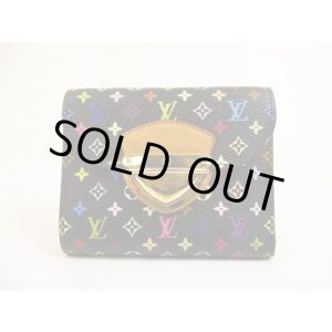 Photo: LOUIS VUITTON Multicolor Black Leather Tri-fold Wallet Purse Joy #5973