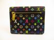 Photo2: LOUIS VUITTON Multicolor Black Leather Tri-fold Wallet Purse Joy #5973