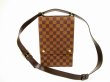 Photo1: LOUIS VUITTON Damier Leather Brown Cross-body Bag Purse Portobello #5978