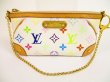 Photo1: LOUIS VUITTON Multicolor Leather White Pouch Pochette Mira MM #5982