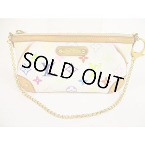 Photo: LOUIS VUITTON Multicolor Leather White Pouch Pochette Mira MM #5982