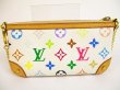 Photo2: LOUIS VUITTON Multicolor Leather White Pouch Pochette Mira MM #5982