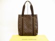 Photo1: LOUIS VUITTON Monogram Leather Brown Tote Bag Purse Cabas Beaubourg #5990