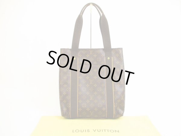 Photo1: LOUIS VUITTON Monogram Leather Brown Tote Bag Purse Cabas Beaubourg #5990