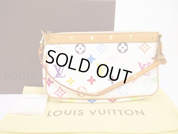 Photo1: LOUIS VUITTON Multi-color Leather White Accessories Pouch Pochette #5999