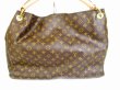 Photo2: LOUIS VUITTON Monogram Leather Brown Shoulder Bag Hobo Artsy GM #6001