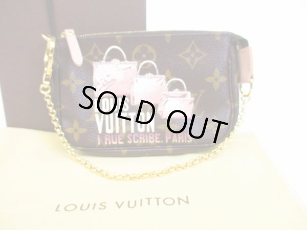 Photo1: LOUIS VUITTON Monogram Leather Brown Mini Accessories Chain Pouch #6002