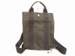 Photo1: HERMES Canvas Her Line Grays Backpack Bag PM w/Lock and Key #6008