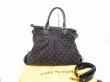 Photo1: LOUIS VUITTON Monogram Denim Black Hand Bag w/Strap Neo Cabby GM #6013