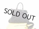 Photo: LOUIS VUITTON Monogram Denim Black Hand Bag w/Strap Neo Cabby GM #6013