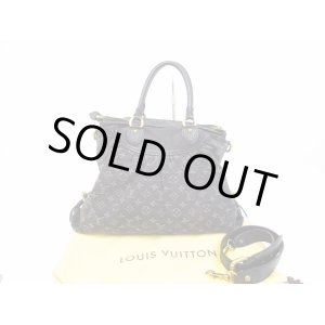 Photo: LOUIS VUITTON Monogram Denim Black Hand Bag w/Strap Neo Cabby GM #6013