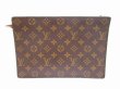 Photo2: LOUIS VUITTON Monogram Leather Brown Clutch Bag Cross-body Bag w/Strap #6015