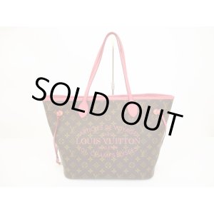 Photo: LOUIS VUITTON Limited Edition Ikat Rose Velours Tote Bag Neverfull MM #6021