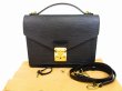 Photo1: LOUIS VUITTON Epi Leather Black Hand Bag Purse Monceau w/Strap #6022