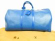 Photo1: LOUIS VUITTON Epi Leather Blue Duffle&Gym Bag Boston Bag Keepall 55 #6028