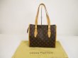 Photo1: LOUIS VUITTON Monogram Leather Brown Tote&Shoppers Bag Popincourt Haut #6037