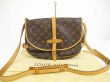 Photo1: LOUIS VUITTON Monogram Leather Brown Cross-body Bag Saumur MM 30 #6038