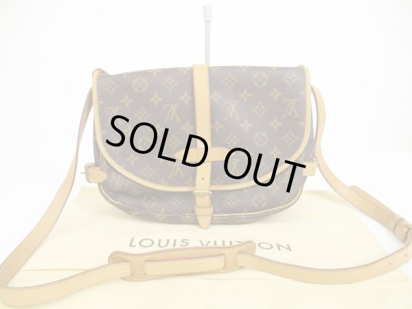 Photo1: LOUIS VUITTON Monogram Leather Brown Cross-body Bag Saumur MM 30 #6038