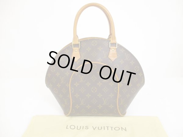 Photo1: LOUIS VUITTON Monogram Leather Brown Hand Bag Purse Ellipse MM #6040