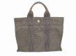 Photo2: HERMES Canvas Her Line Grays Hand Bag Tote Bag PM #6043