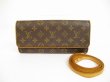 Photo1: LOUIS VUITTON Monogram Leather Brown Cross-body Bag Pochette Twin GM #6047