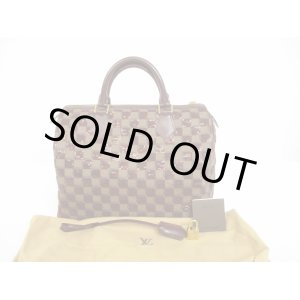 Photo: LOUIS VUITTON Damier Leather Sequins Brown Hand Bag Purse Speedy30 #6048