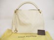 Photo1: LOUIS VUITTON Monogram Empreinte Leather White Shoulder Bag Hobo Artsy MM #6054