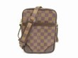 Photo1: LOUIS VUITTON Damier Leather Brown Special Order Crossbody Bag Danube #6078