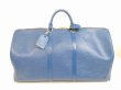 Photo1: LOUIS VUITTON Epi Leather Blue Duffle&Gym Bag Boston Bag Keepall 55 #6102