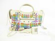 Photo1: BALENCIAGA Leather Multicolor Hand Bag w/Strap The City #5381