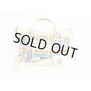 Photo: BALENCIAGA Leather Multicolor Hand Bag w/Strap The City #5381