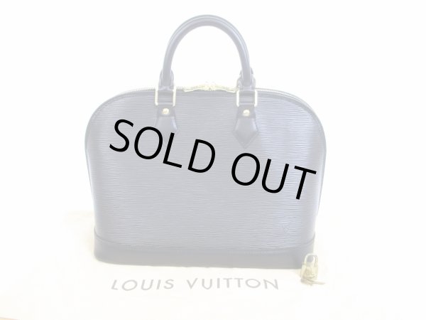 Photo1: LOUIS VUITTON Epi Leather Black Hand Bag Purse Alma #6111