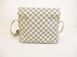 Photo2: LOUIS VUITTON Damier Azur Leather White Crossbody Bag Purse Naviglio #6118