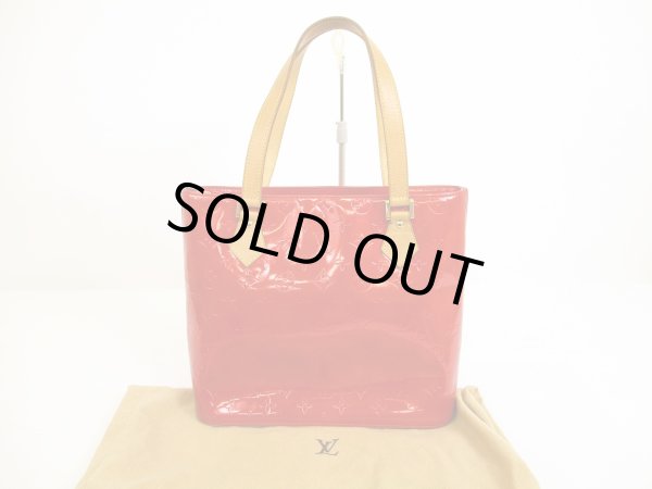 Photo1: LOUIS VUITTON Vernis Patent Leather Red Tote&Shoppers Bag Houston #6127