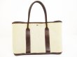 Photo1: HERMES Garden Party PM Canvas&Leather Beige Tote Bag Purse #6133