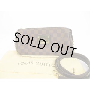 Photo: LOUIS VUITTON Damier Leather Brown Evening Bag Crossbody Bag Eva w/Strap #6136