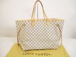 Photo1: LOUIS VUITTON Damier Azur Leather Brown Tote&Shoppers Neverfull GM #6141