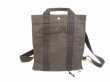 Photo1: HERMES Canvas Her Line Grays Backpack Bag MM w/Lock and Key #6149