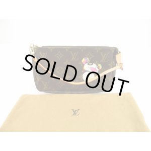 Photo: LOUIS VUITTON Monogram Leather Brown Murakami Panda Accessories Pouch #6152