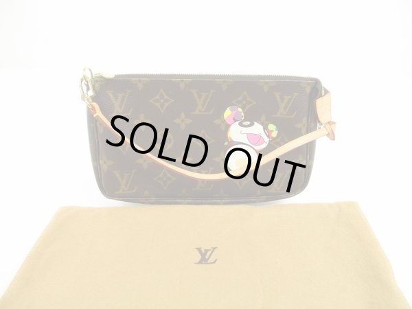 Photo1: LOUIS VUITTON Monogram Leather Brown Murakami Panda Accessories Pouch #6152